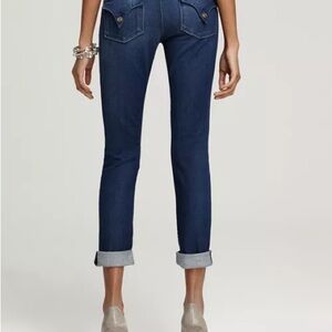 Hudson Bacara Crop Straight Jeans Women’s Size 29 Dark Wash Flap Pocket Denim